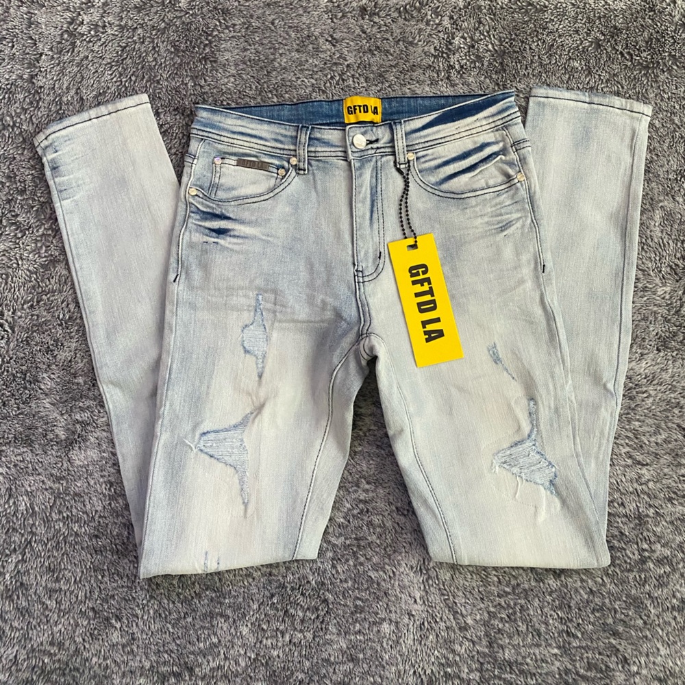 Men’s Distressed Jeans, GFTD LA, NWT